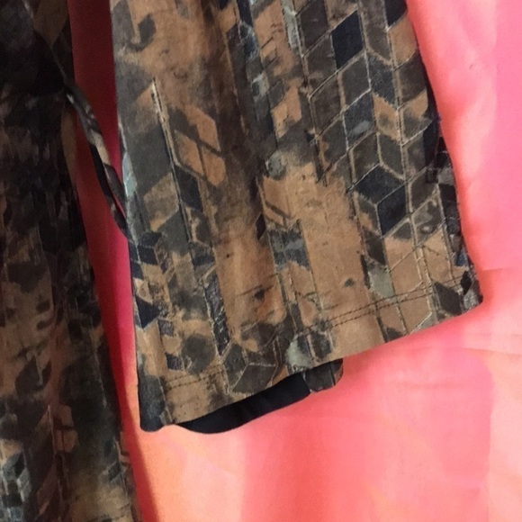 SERE nade Women’s Tunic with built in tank Brown Abstract XL Slinky Stretchy - Picture 4 of 11